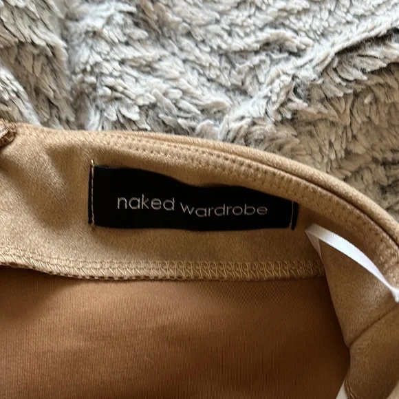 naked wardrobe Tan Faux Suede Two-Piece Dress - Picture 6 of 6